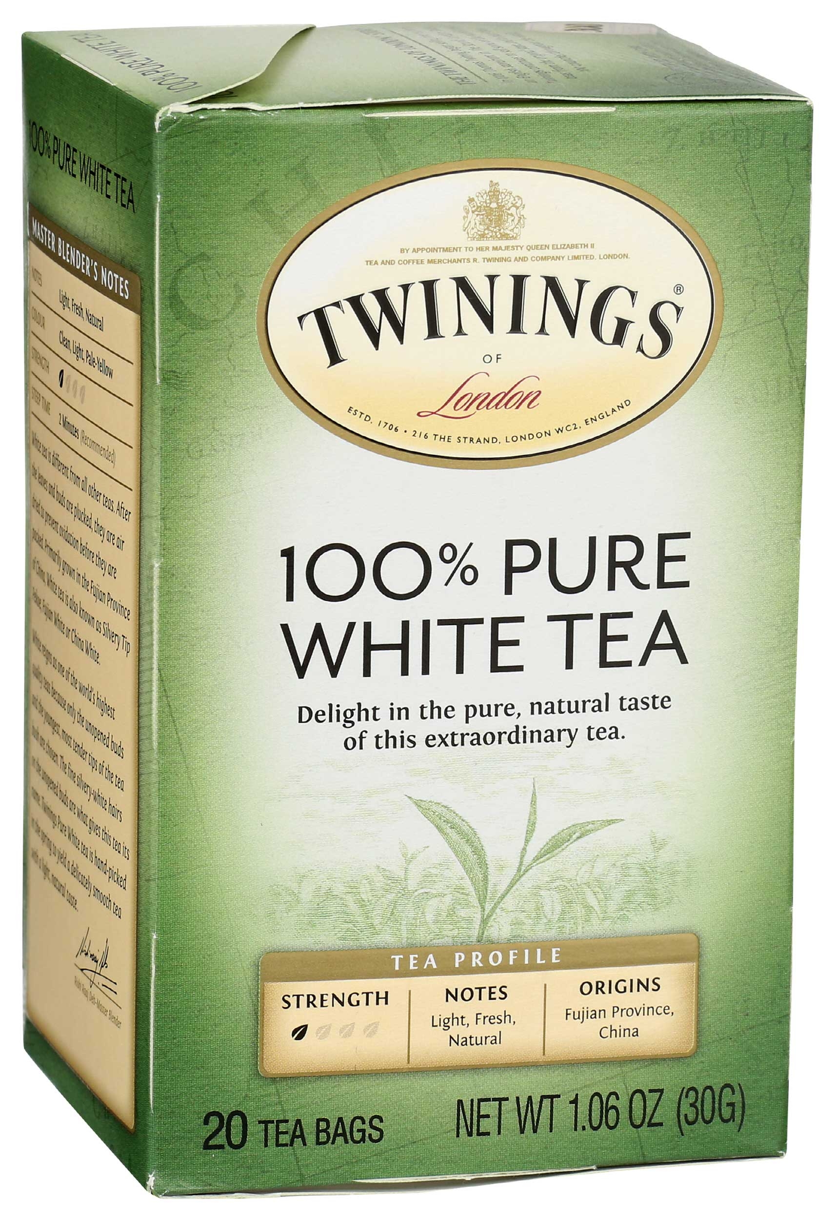 Twinings Pure White Tea, 20 count per pack -- 6 per case