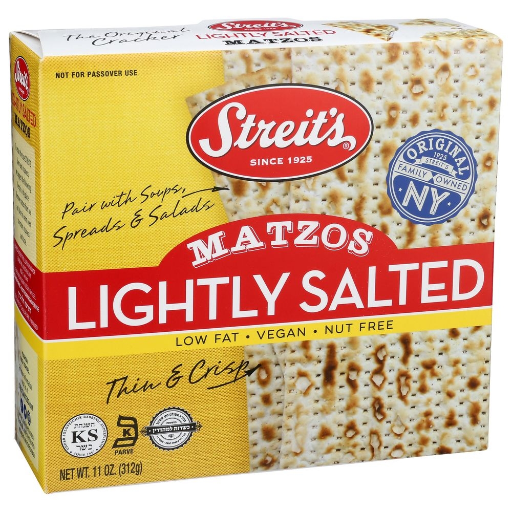Streits Lightly Salted Matzos Crackers, 11 Ounce -- 12 per case