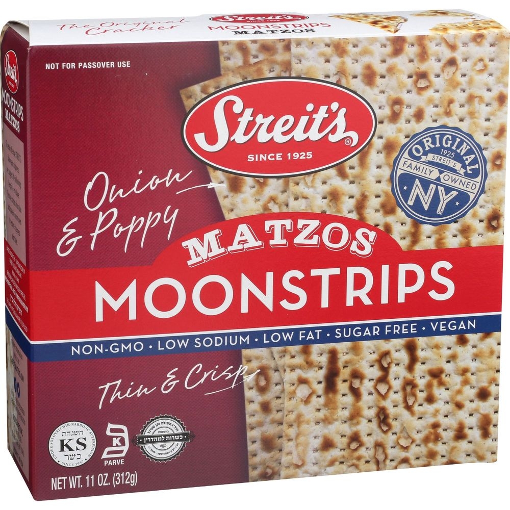 Streits Onion and Poppy Matzo Moonstrip, 11 Ounce -- 12 per case