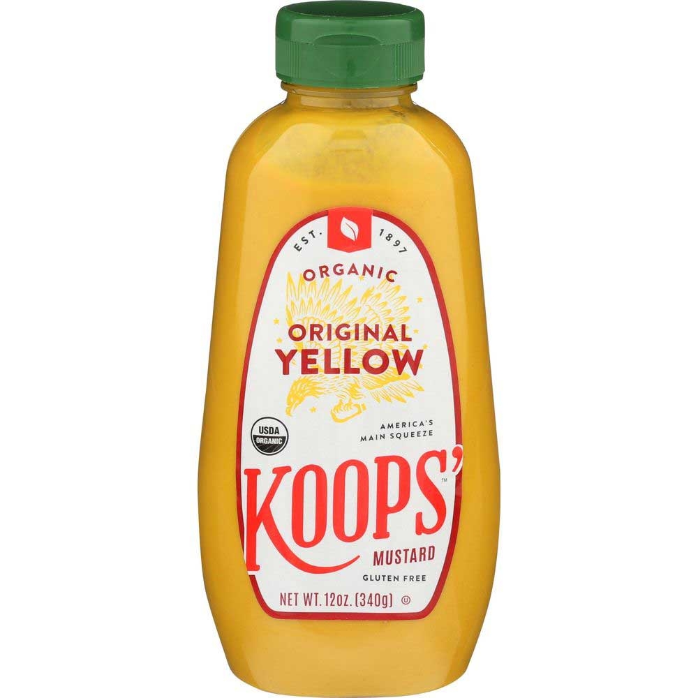 Koops Organic Gluten Free Original Yellow Mustard, 12 Ounce -- 12 per case