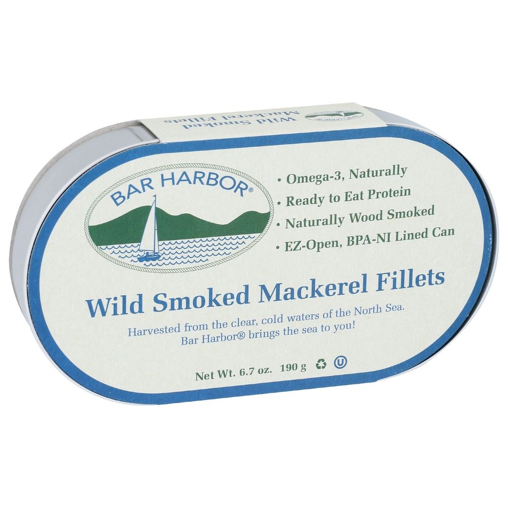 Bar Harbor Wild Smoked Mackerel Fillets, 6.7 Ounce -- 12 per case