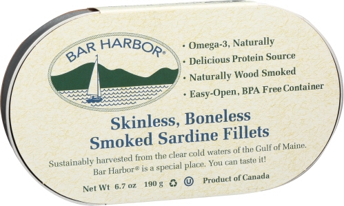 Bar Harbor Skinless Boneless Smoked Sardine Fillet, 6.7 Ounce -- 12 per case
