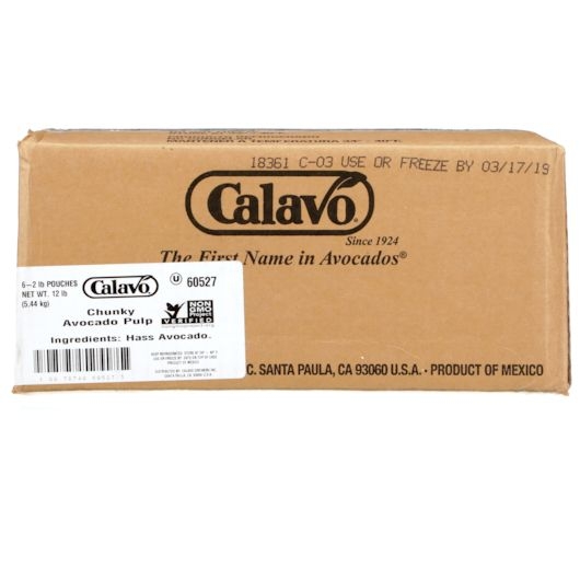 Calavo Fresh Chunky Hass Avocado Pulp, 2 Pound -- 6 per case.