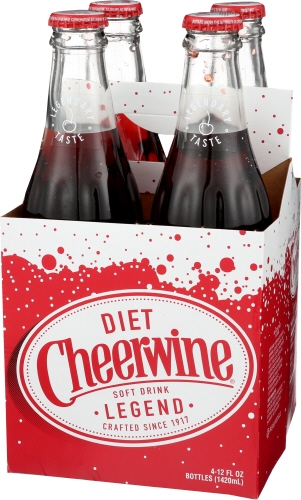 Cheerwine Diet Soda, 4 count per pack -- 6 per case