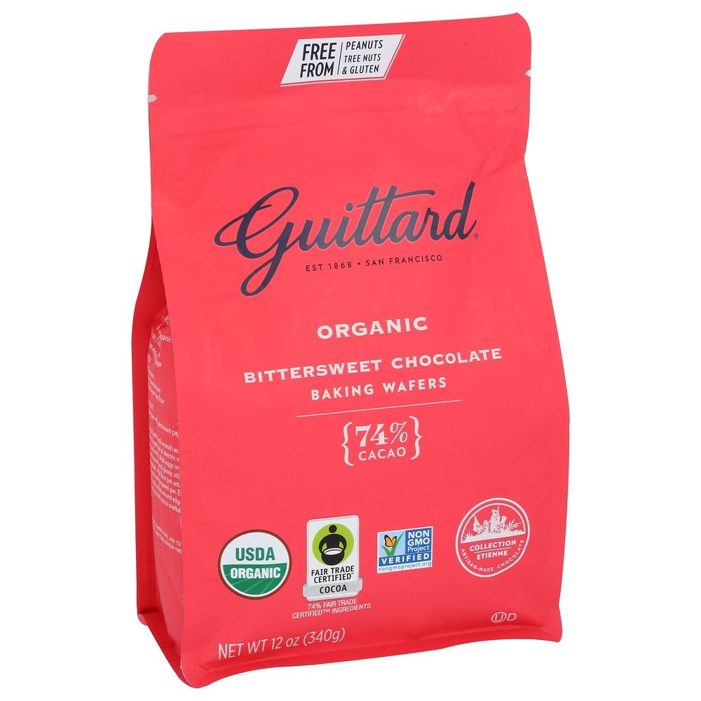Guittard Organic Bittersweet Chocolate Baking Wafers, 12 Ounce -- 8 per case
