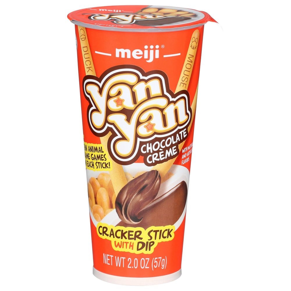 Meiji Yan Yan Chocolate Creme Cracker Stick with Dip, 2 Ounce -- 10 per case