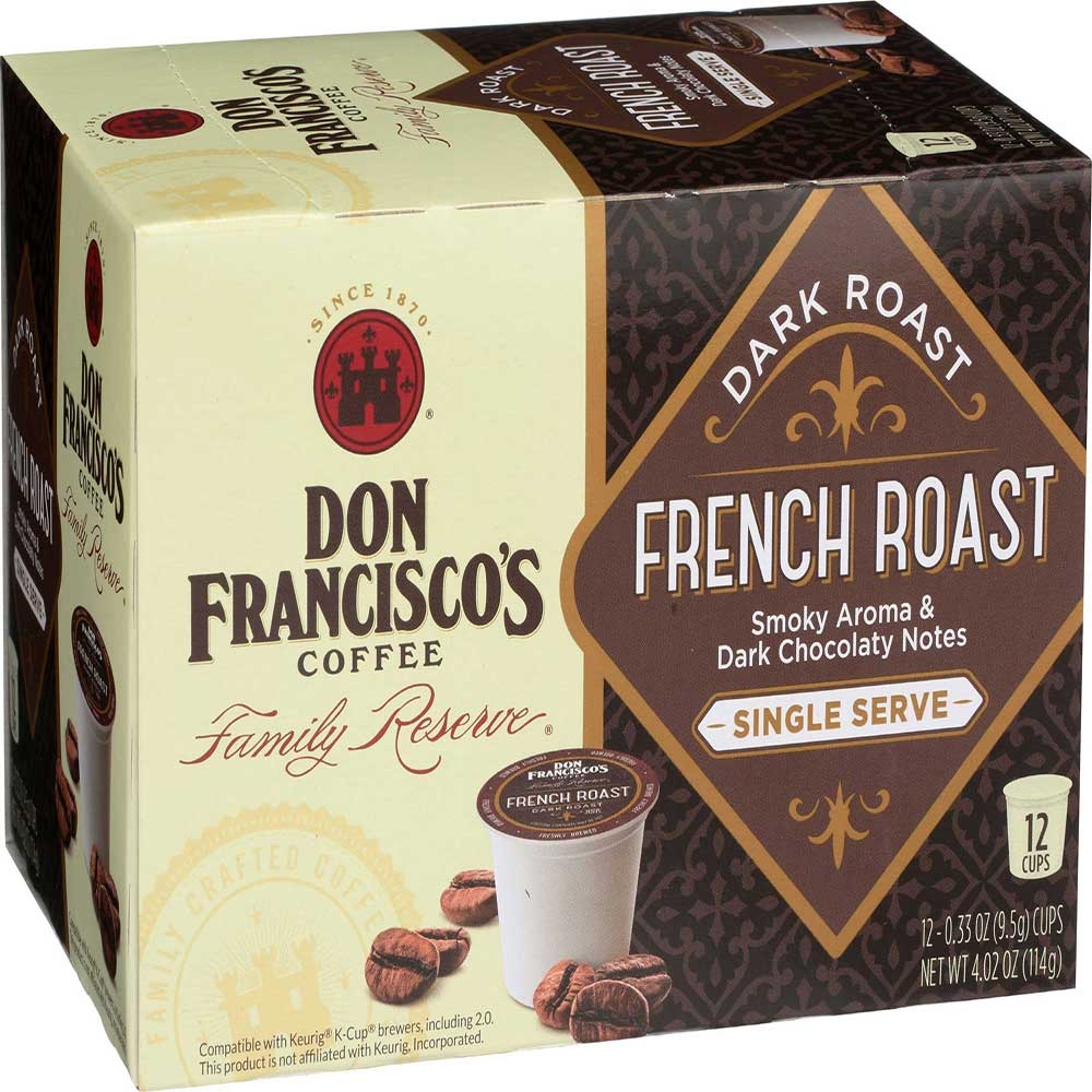 Don Franciscos French Dark Roast Single Serve Coffee, 12 count -- 6 per case