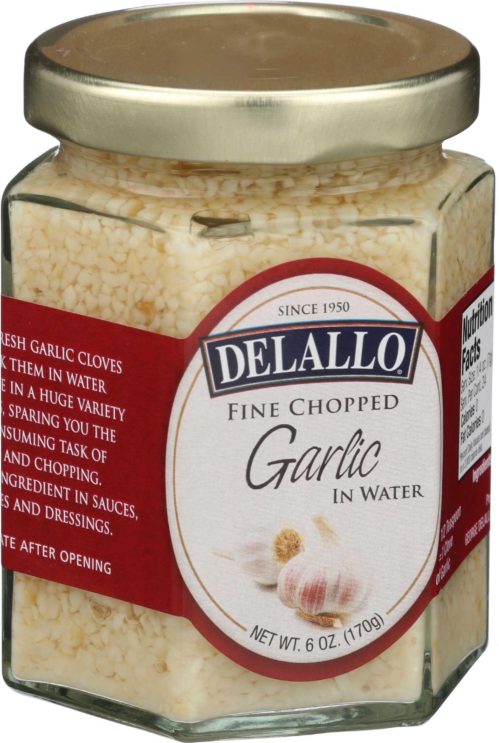 Delallo Fine Chopped Garlic in Water, 6 Ounce -- 12 per case