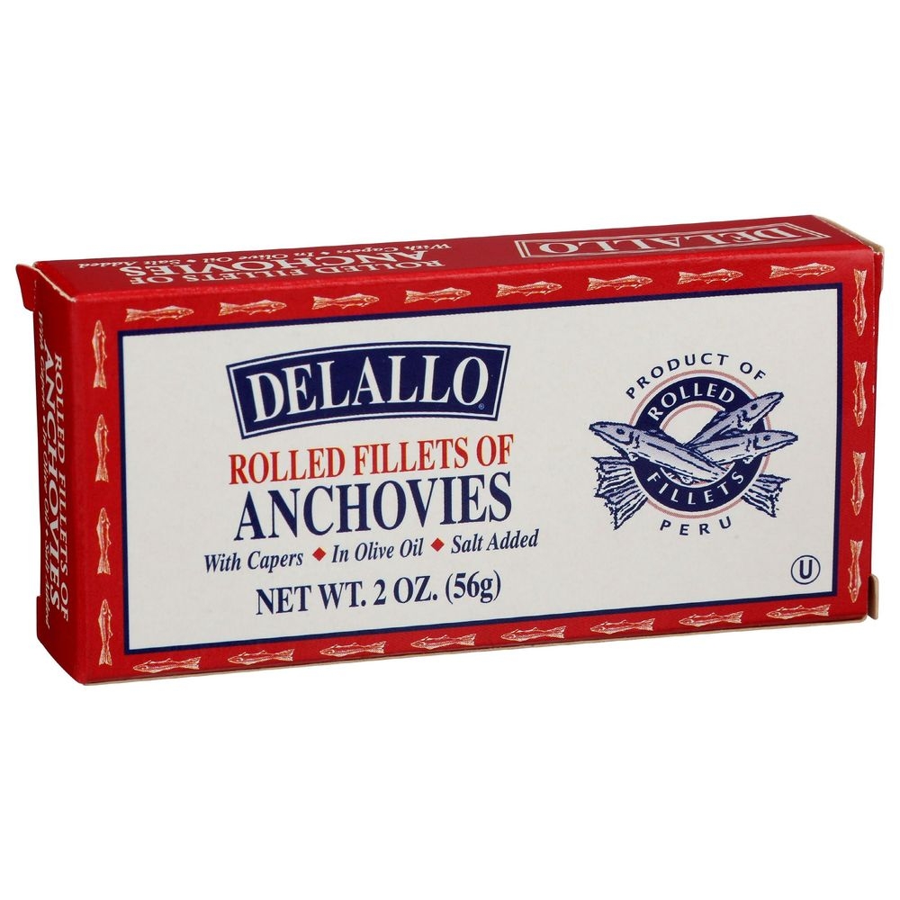 Delallo Anchovies with Capers, 2 Ounce -- 25 per case