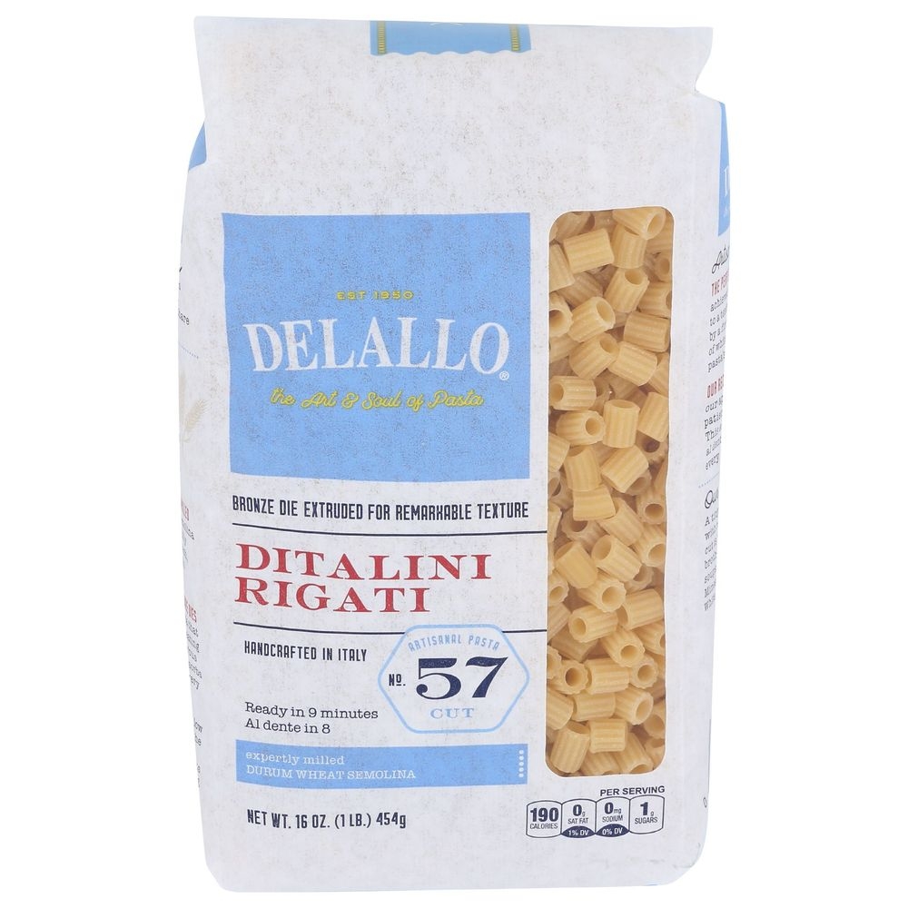 Delallo Number 57 Ditalini Rigati, 16 Ounce -- 12 per case