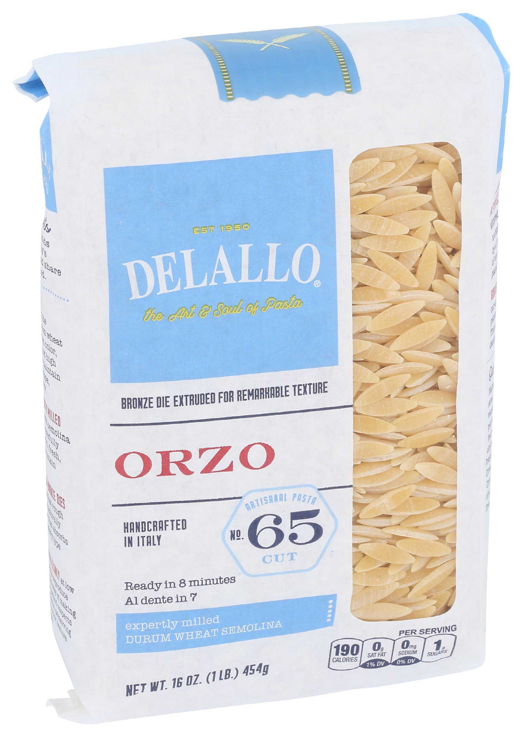 Delallo Number 65 Orzo Pasta, 16 Ounce -- 12 per case