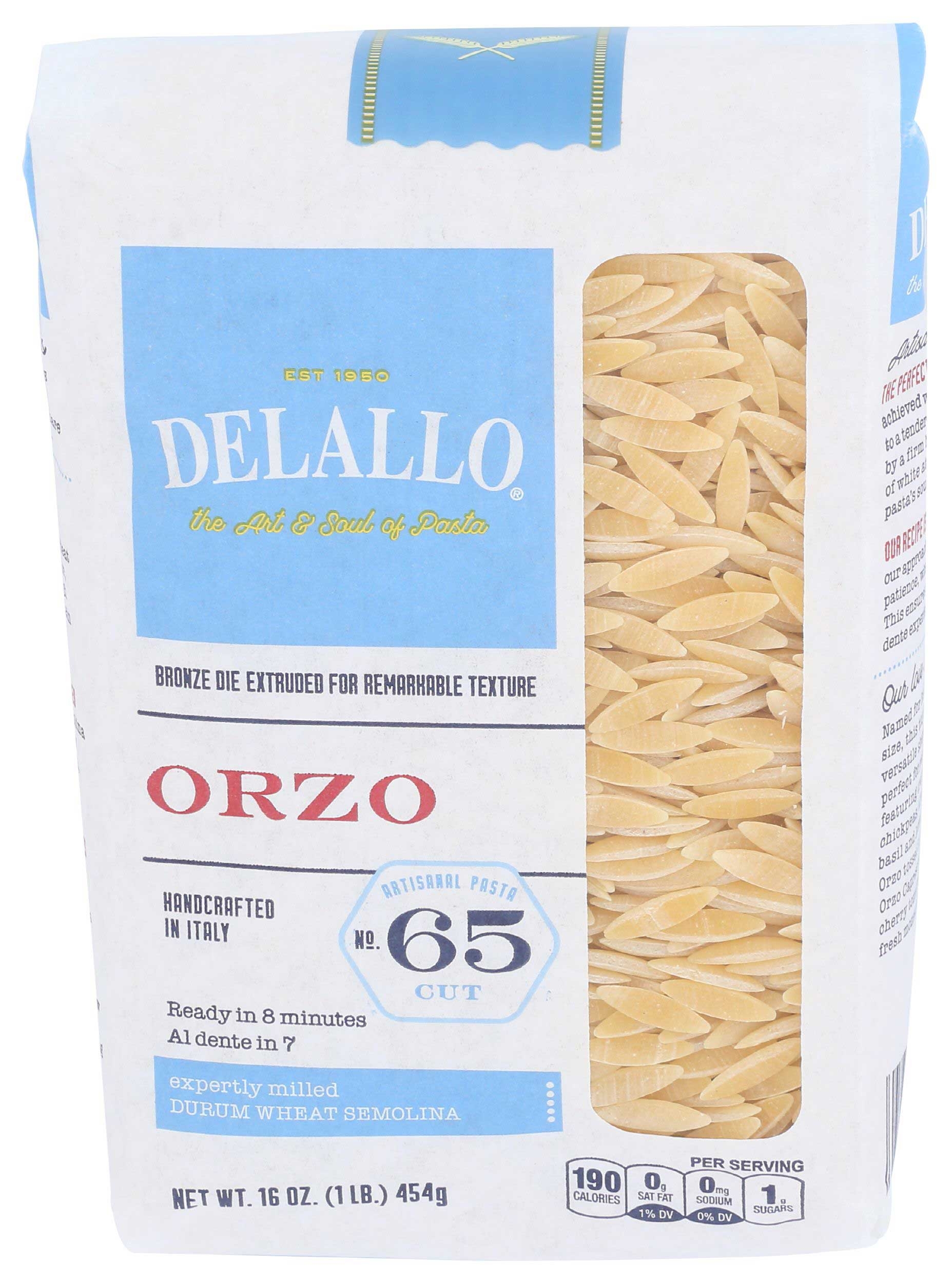 Delallo Number 65 Orzo Pasta, 16 Ounce -- 12 per case