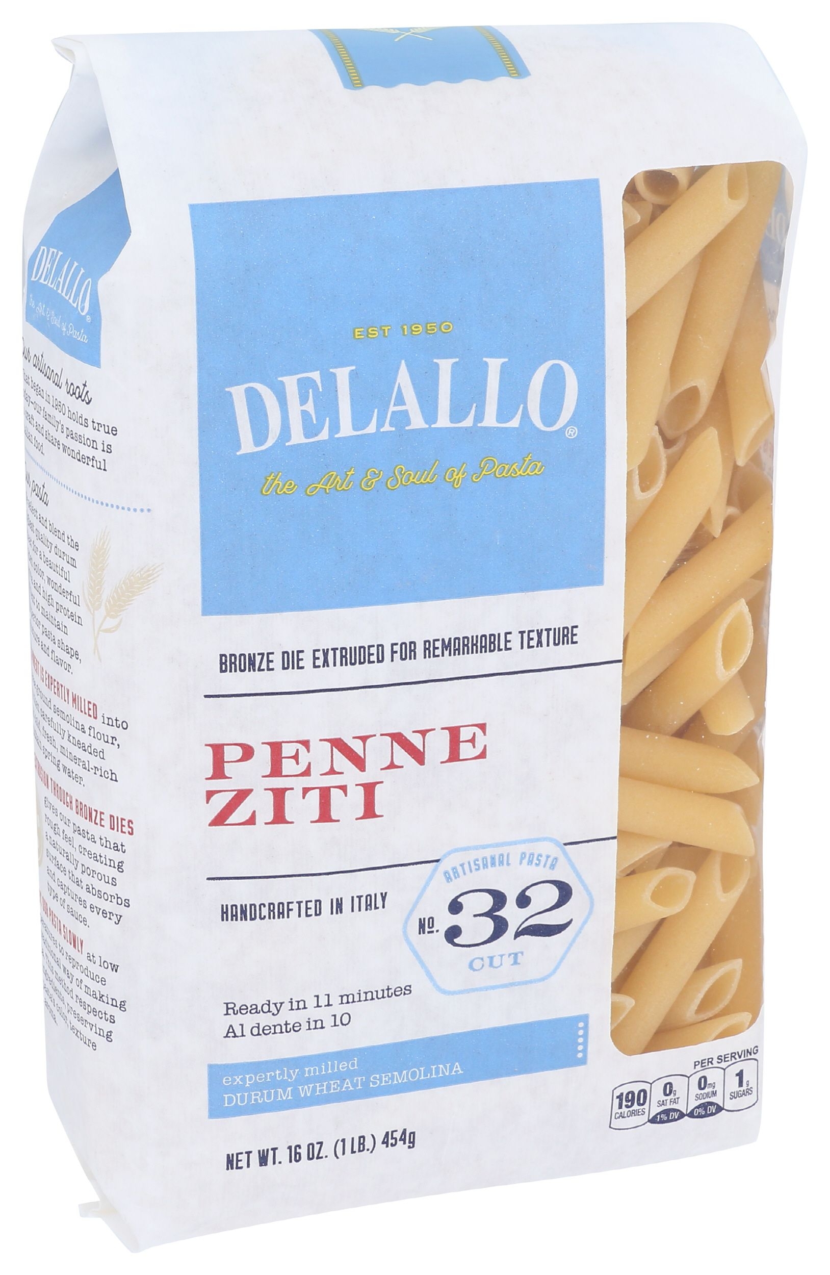 Delallo Number 32 Penne Ziti Pasta, 16 Ounce -- 8 per case