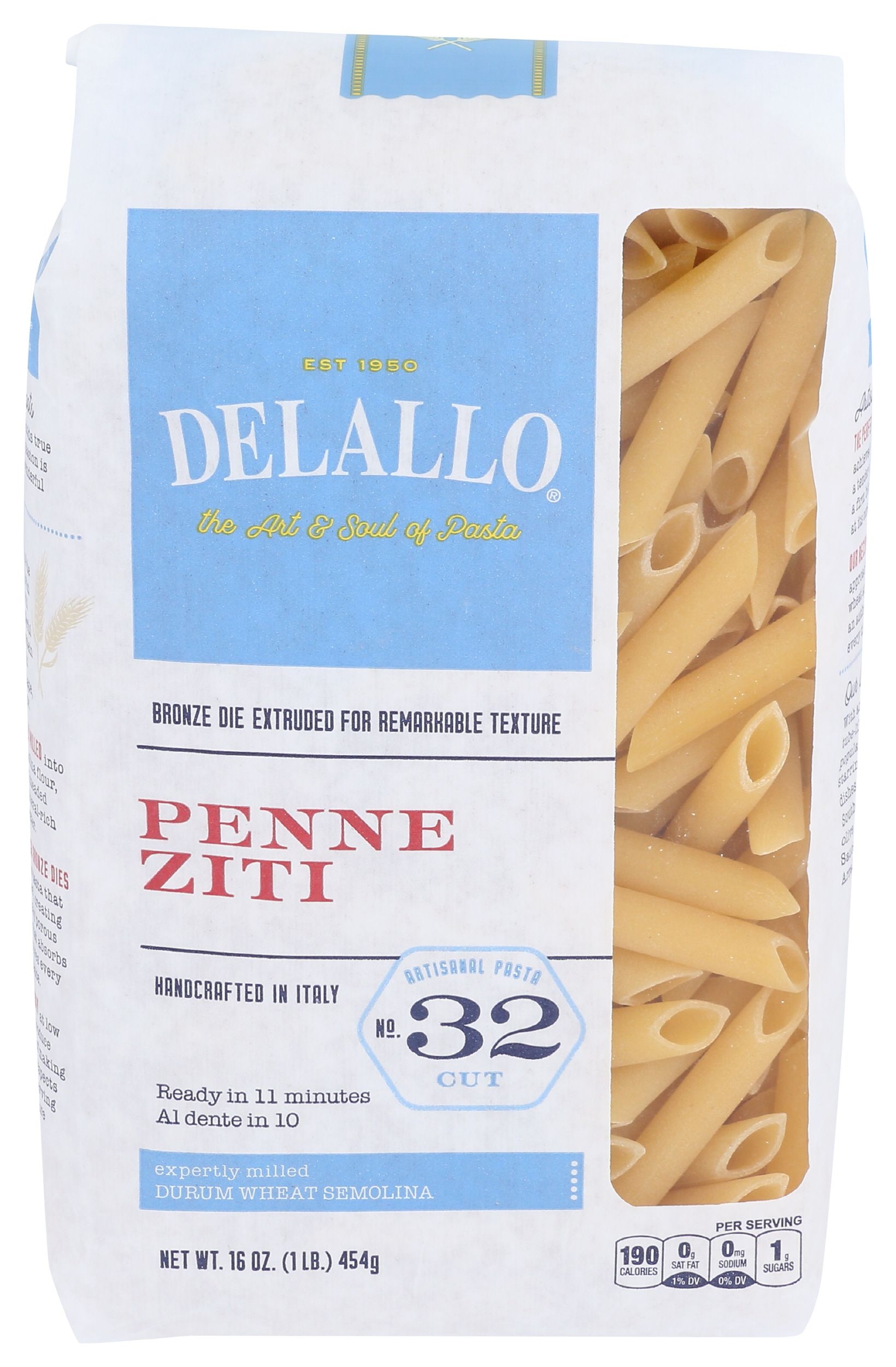 Delallo Number 32 Penne Ziti Pasta, 16 Ounce -- 8 per case