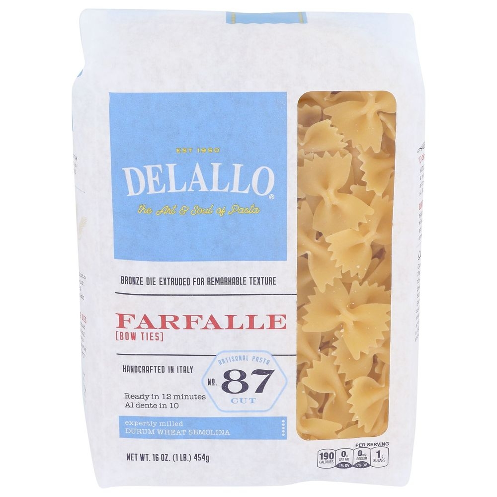 Delallo Number 87 Farfalle Pasta, 16 Ounce -- 8 per case