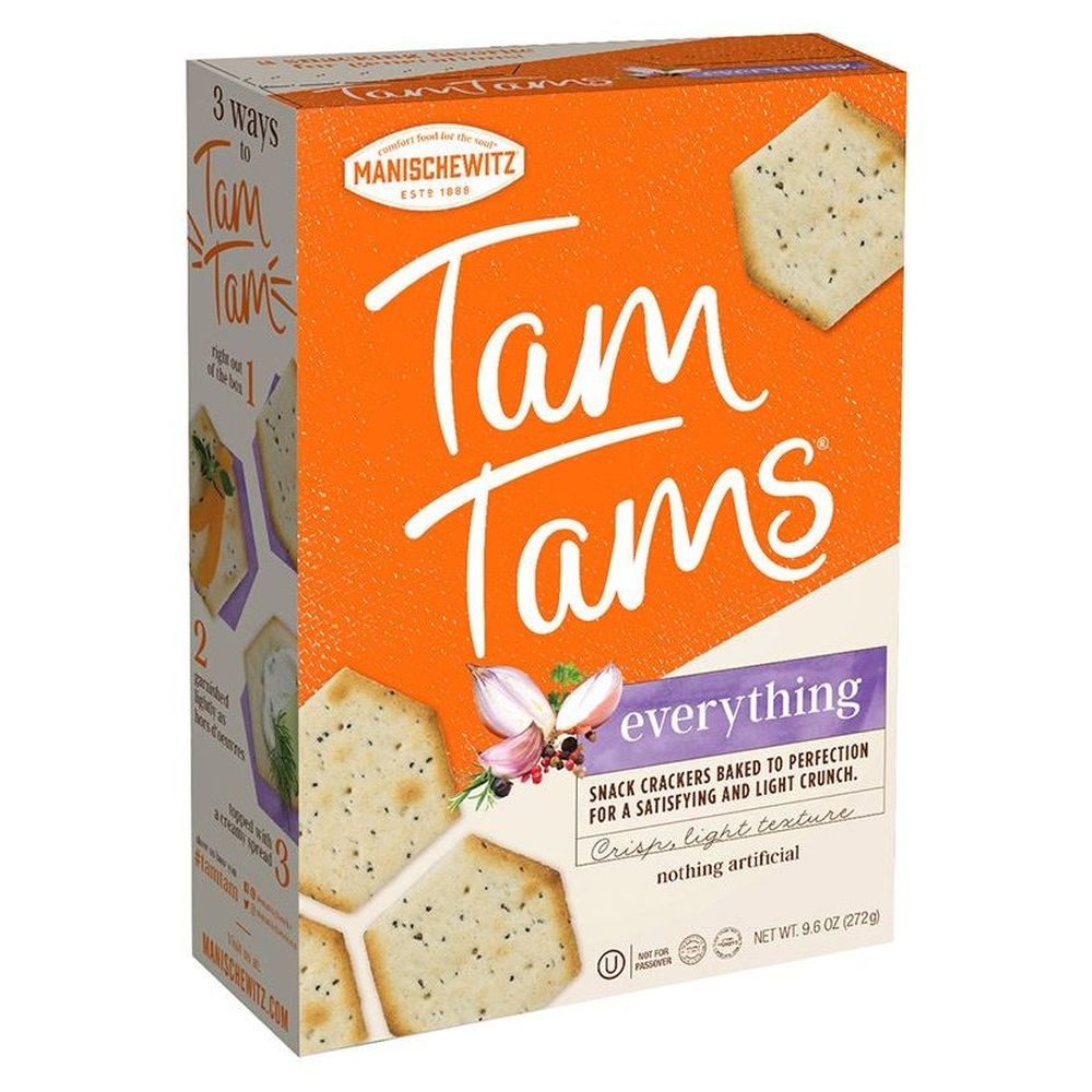 Manischewitz Everything Tam Tams Snack Cracker, 9.6 Ounce -- 12 per case