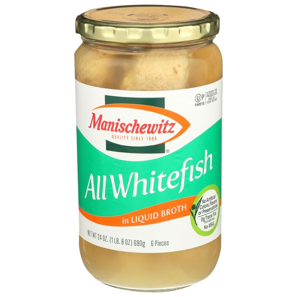 Manischewitz Non Jellied All White Fish in Liquid Broth, 24 Ounce -- 12 per case