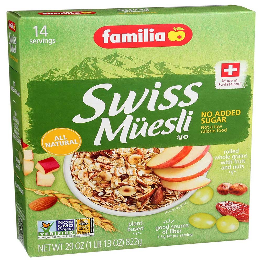 Familia No Added Sugar Swiss Muesli Cereal, 29 Ounce -- 6 per case