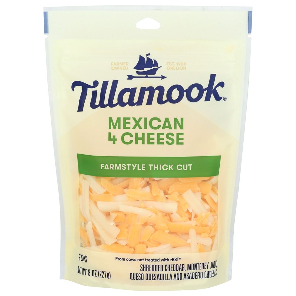 Tillamook Shredded Mexican 4 Cheese Blend, 8 Ounce -- 12 per case