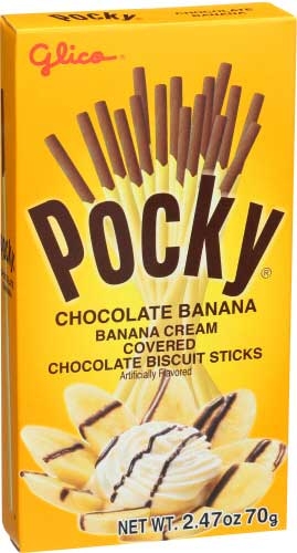 Glico Pocky Banana Covered Chocolate Biscuit Sticks, 2. 47 Ounce -- 10 per case