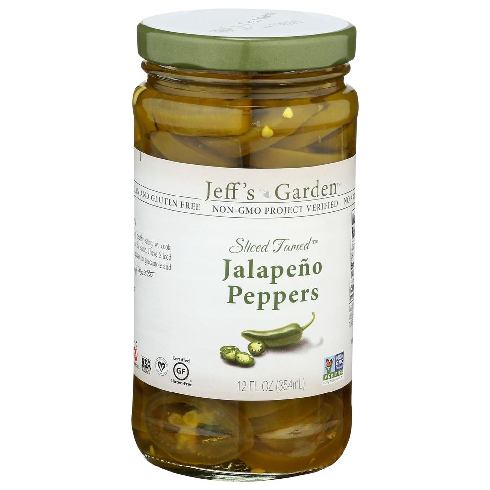 Jeffs Garden Sliced Tamed Jalapeno Peppers, 12 Ounce -- 6 per case