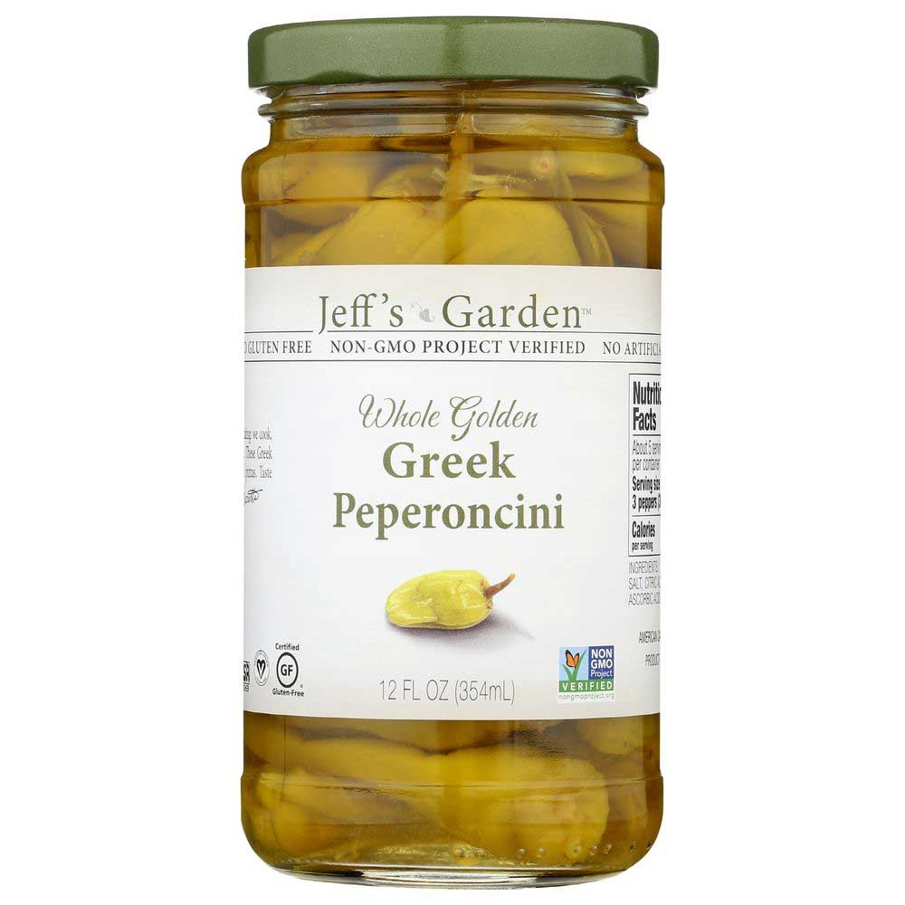 Jeffs Natural Whole Golden Greek Peperoncini, 12 Ounce -- 6 per case.