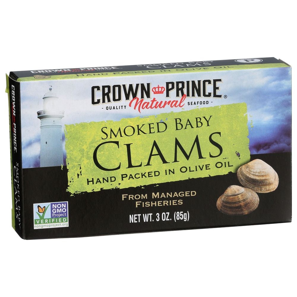 Crown Prince Smoked Baby Clams in Olive Oil, 3 Ounce -- 12 per case