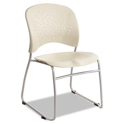 Safco Latte Seat Latte Back Silver Base Reve Guest Chair with Sled Base, 19.75 x 23.5 x 33.5 inch -- 2 per case