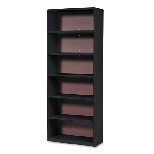 Safco Black Six-Shelf Value Mate Series Metal Bookcase, 31.75 x 13.5 x 80 inch