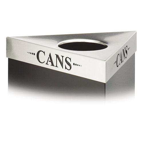Safco Stainless Steel Laser Cut CANS Inscription Trifecta Waste Receptacle Lid Only, 20 x 20 x 3 inch