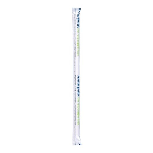 Aardvark White Jumbo Solid Paper Straw, 7.75 inch - 400 count per pack -- 8 packs per case