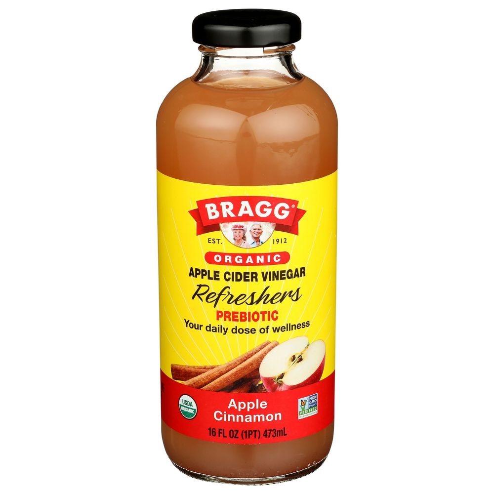 Bragg Organic Apple Cinnamon Apple Cider Vinegar Refresher, 16 Fluid Ounce -- 12 per case