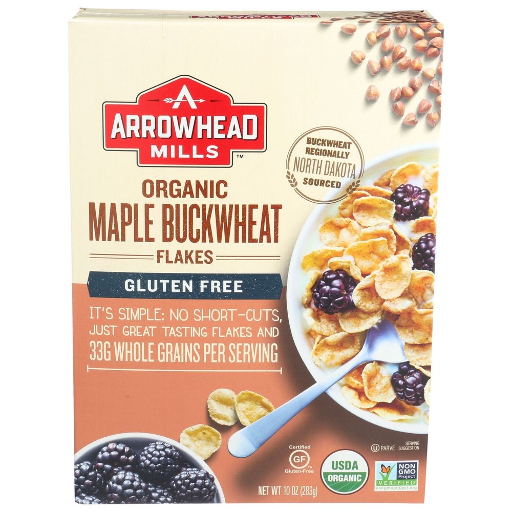 Arrowhead Mills Organic Maple Buckwheat Flakes Cereal, 10 Ounce -- 6 per case