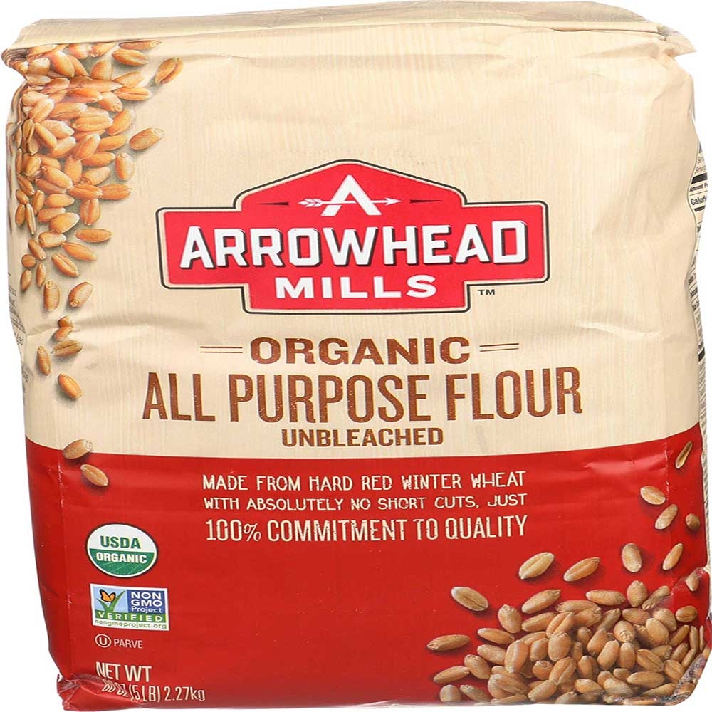 Arrowhead Mills Organic Unbleached All Purpose White Flour, 5 Pound -- 8 per case