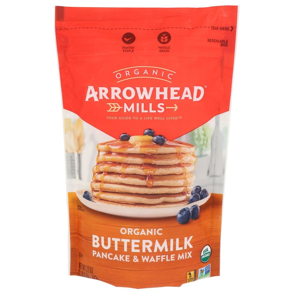 Arrowhead Mills Organic Buttermilk Pancake and Waffle Mix, 22 Ounce -- 6 per case