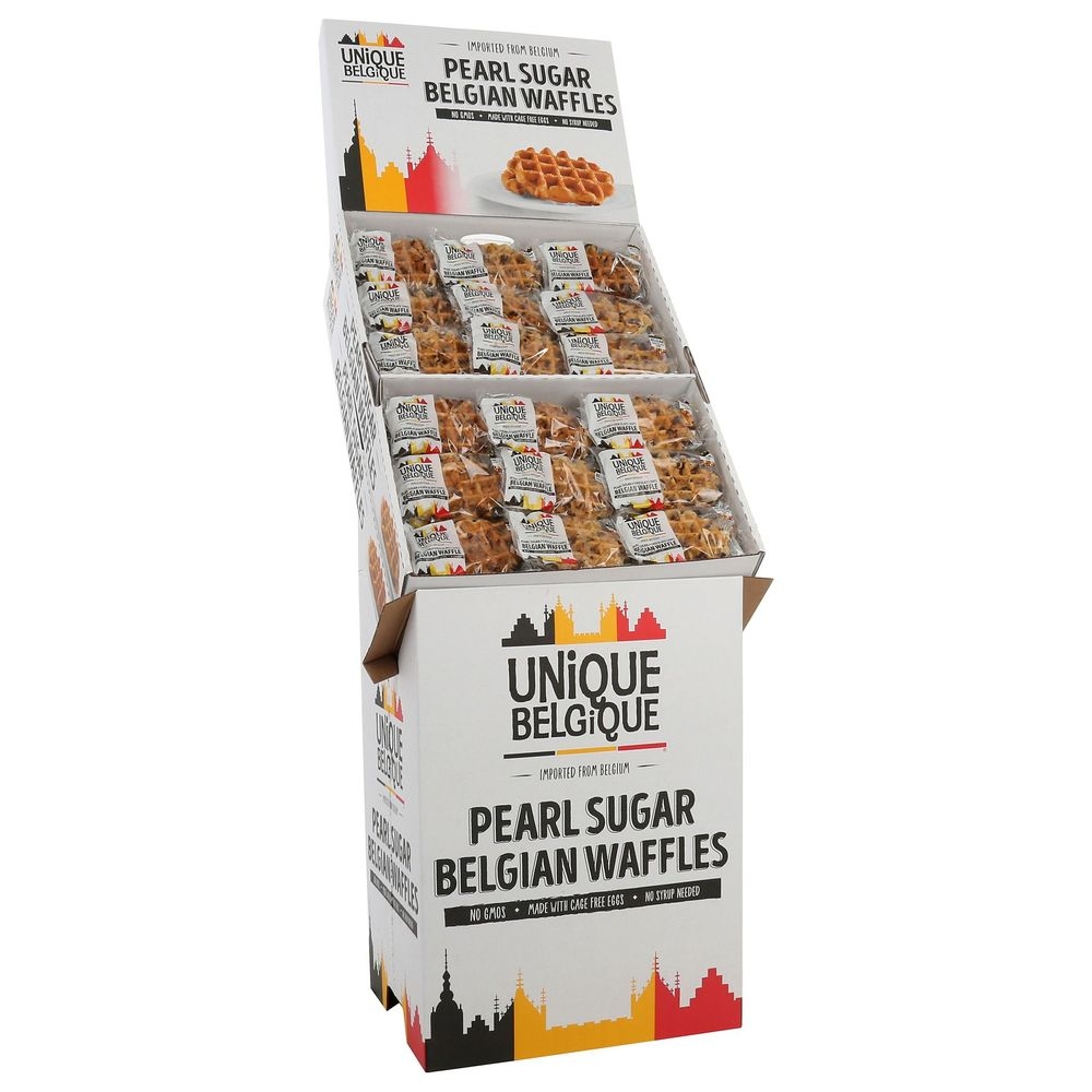 Unique Belgique Chocolate Chip Belgian Waffles - Display, 3.2 Ounce -- 15 per case