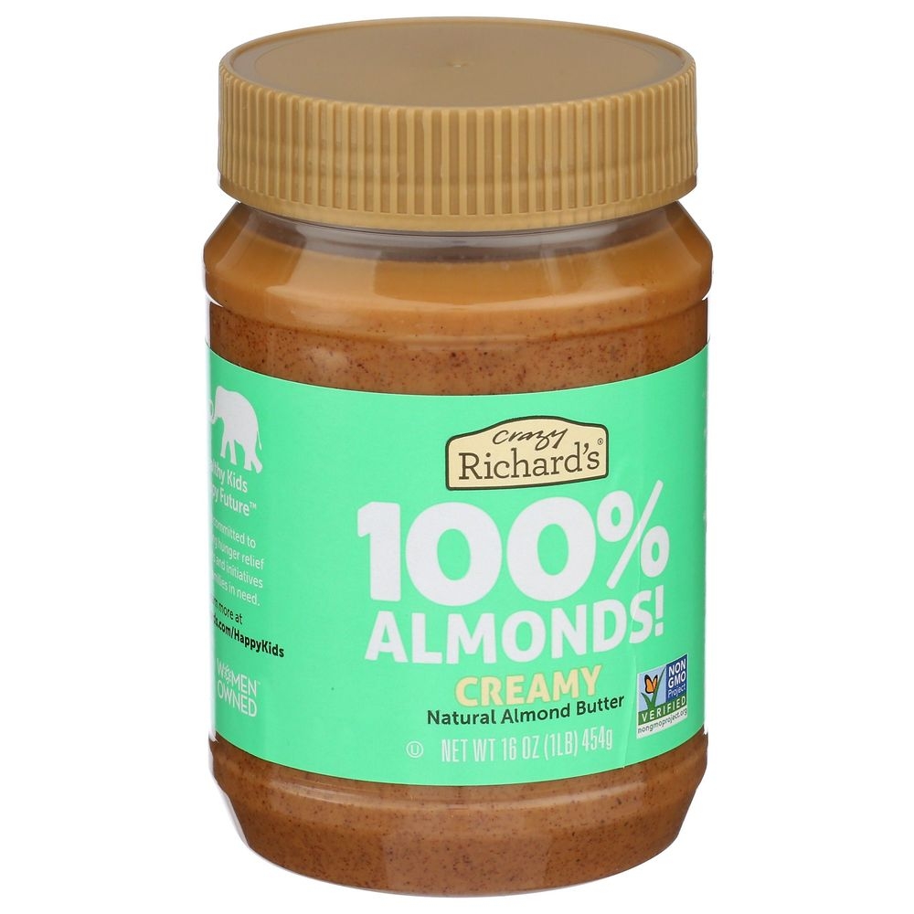 Crazy Richards Creamy Natural Almond Butter, 16 Ounce -- 6 per case