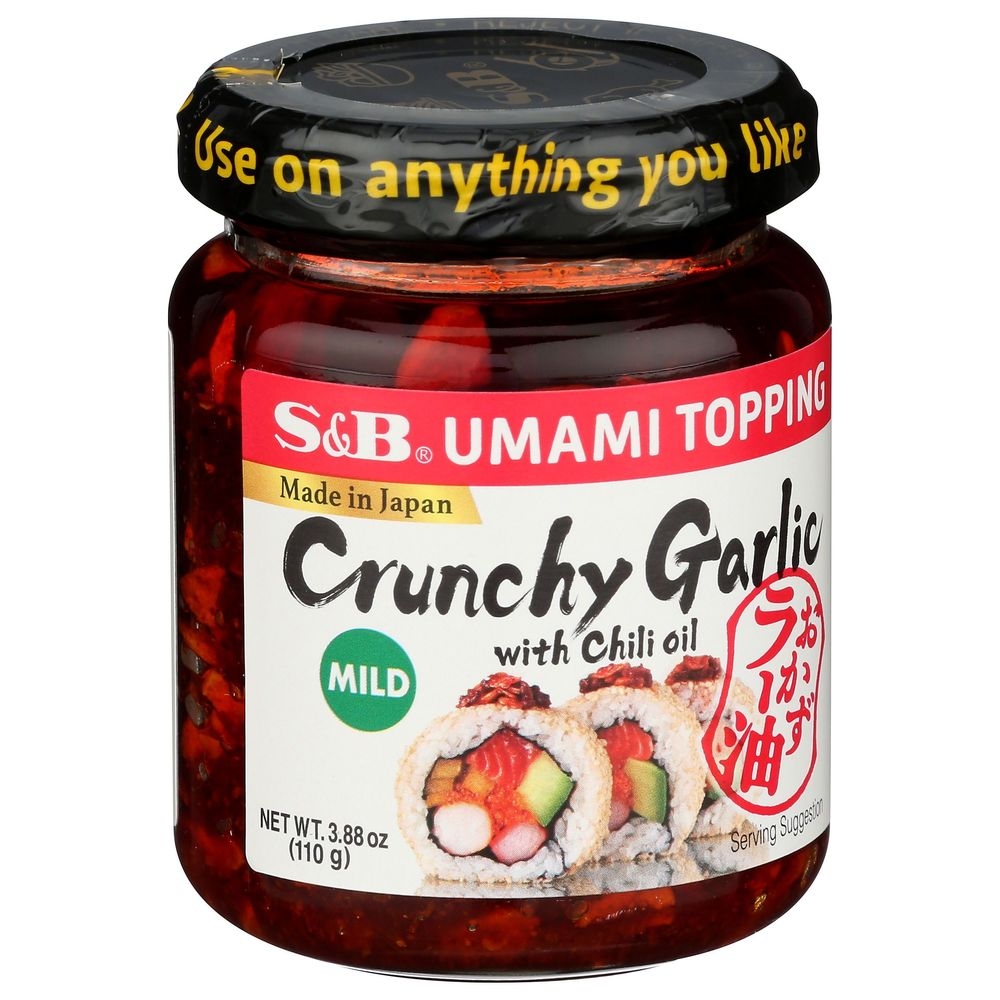 S and B Crunchy Garlic with Chili Oil Umami Topping, 3.9 Fluid Ounce -- 6 per case