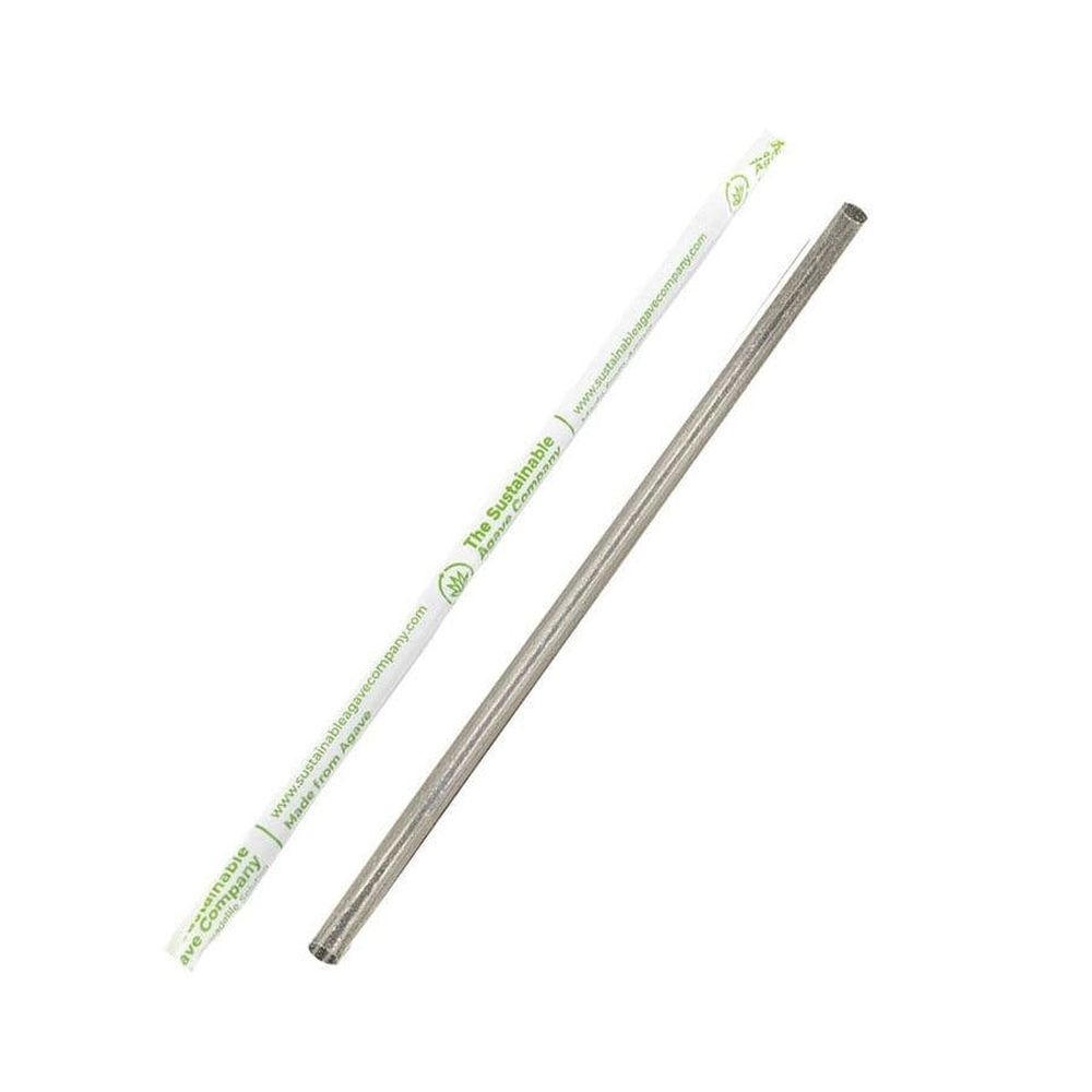 The Sustainable Agave Company 8 inch Compostable Clear Wrapped Jumbo Straws, 500 count -- 4 per case