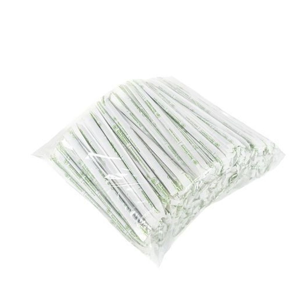 The Sustainable Agave Company Regular Branded Black Agave Straw, 8 inch -- 5000 per case