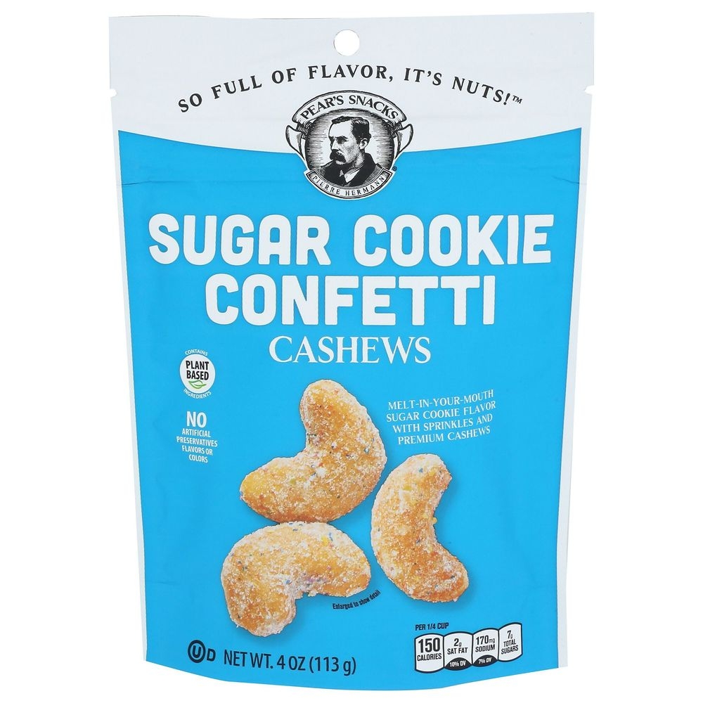 Pears Snacks Sugar Cookie Confetti Cashews, 4 Ounce -- 6 per case