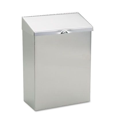 HOSPECO Wall Mount Sanitary Napkin Receptacle, 8 x 4 x 11, Stainless Steel