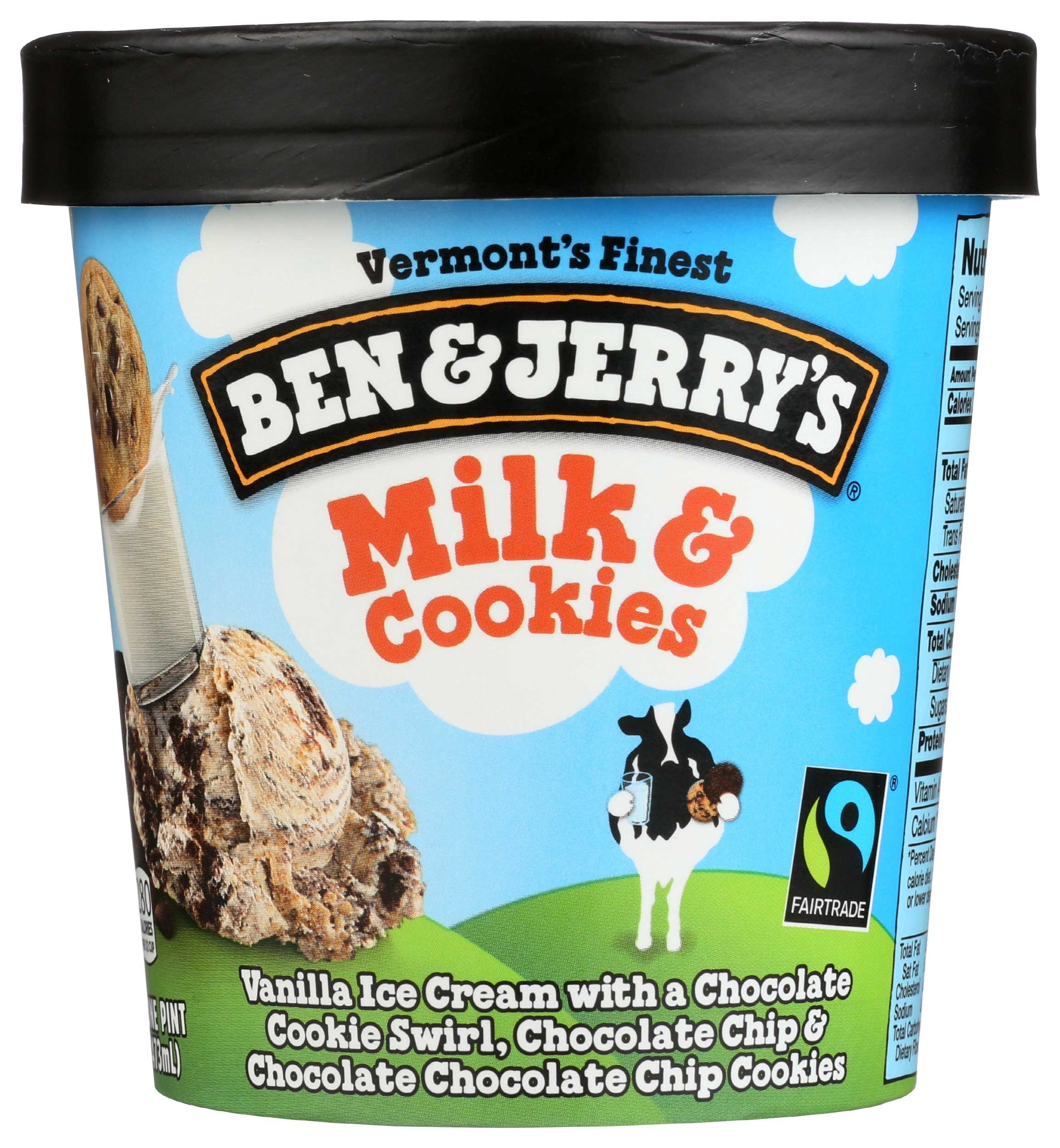 Ben and Jerrys Milk and Cookies Ice Cream, 1 Pint -- 8 per case