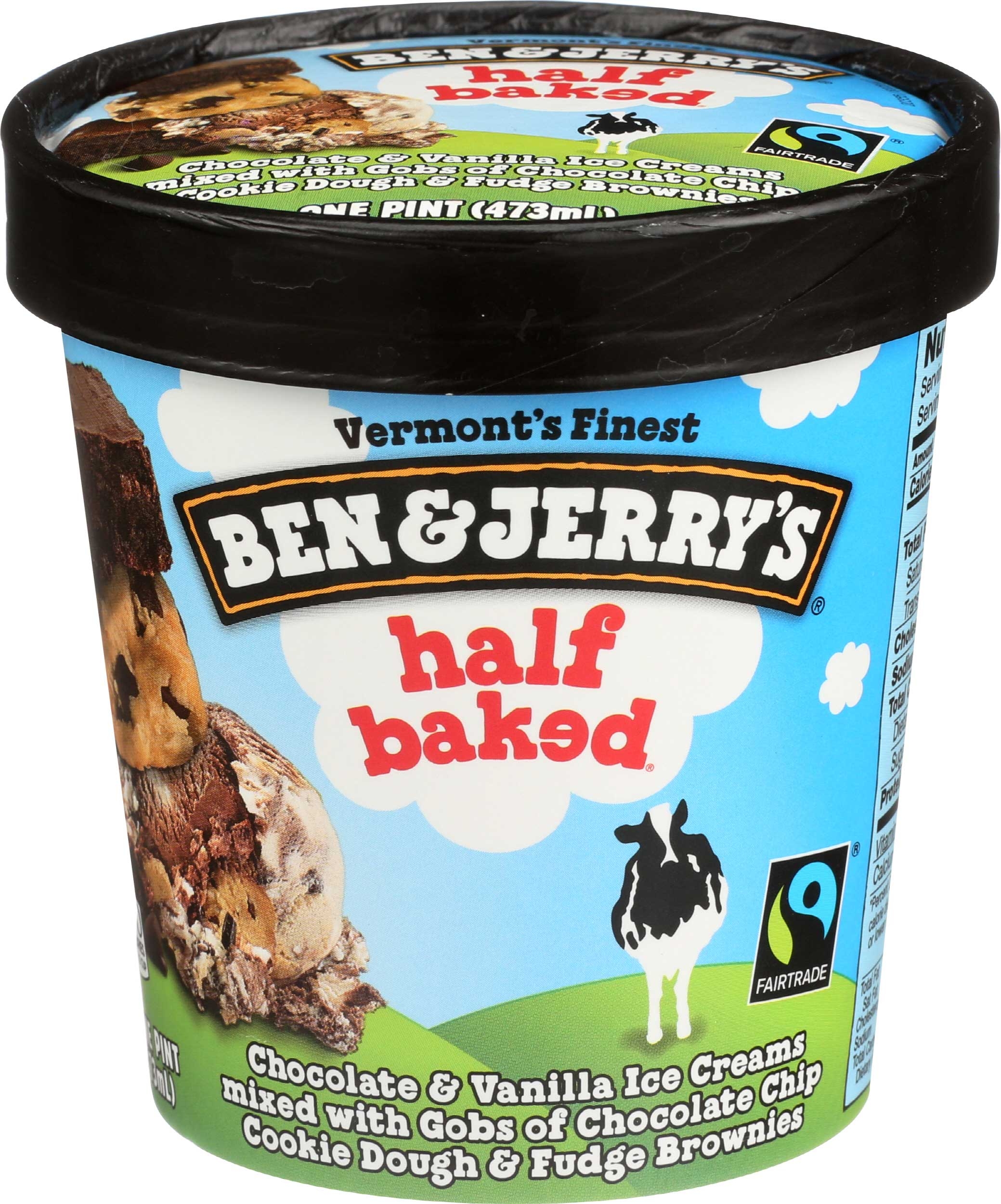 Ben and Jerrys Half Baked Chocolate and Vanilla Ice Cream, 1 Pint -- 8 per case