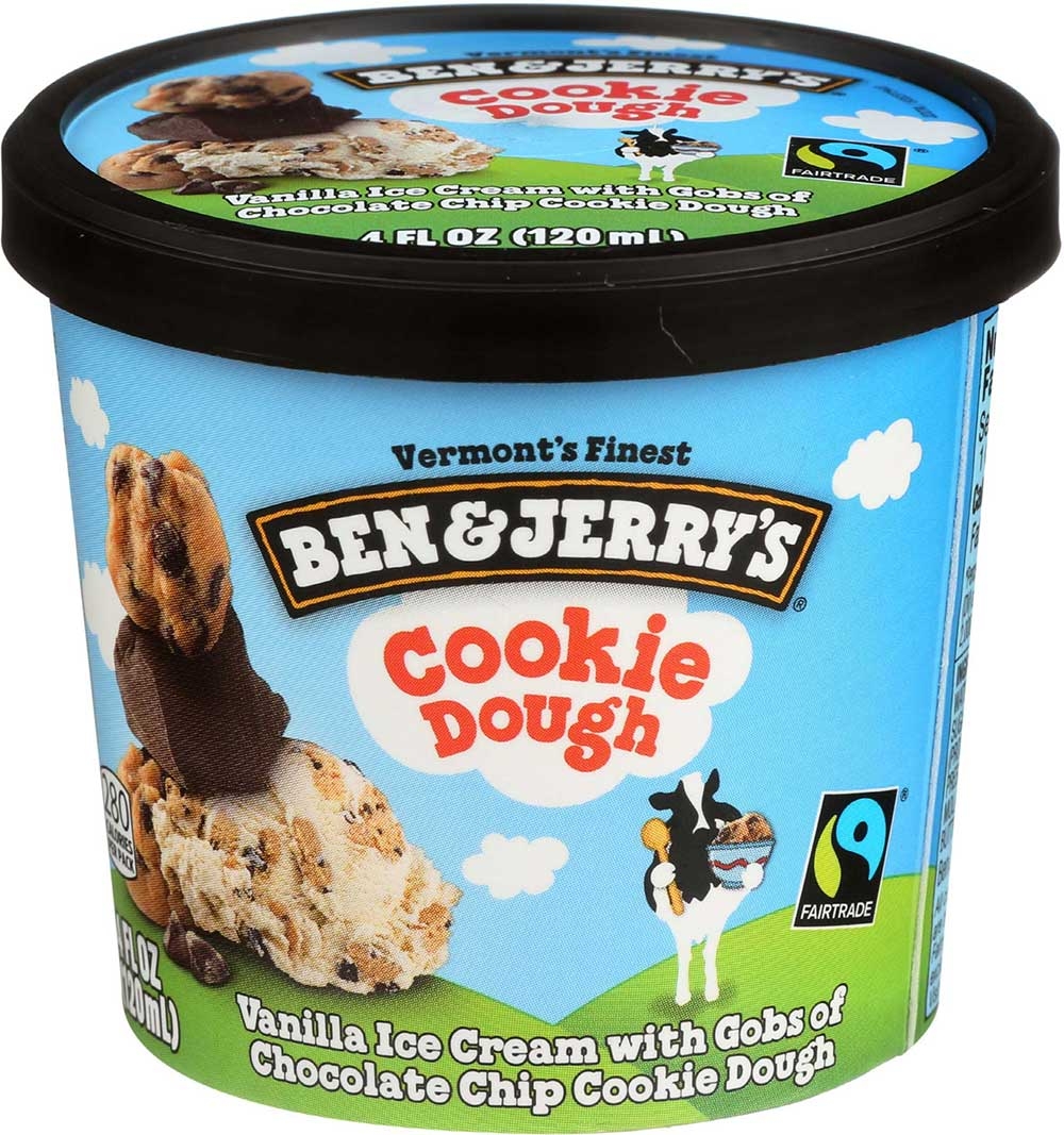 Ben and Jerrys Cookie Dough Ice Cream Cup, 3.6 Fluid Ounce -- 12 per case