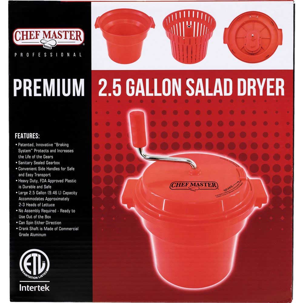 Chef-Master Premium Salad Dryer, 2.5 Gallon Capacity