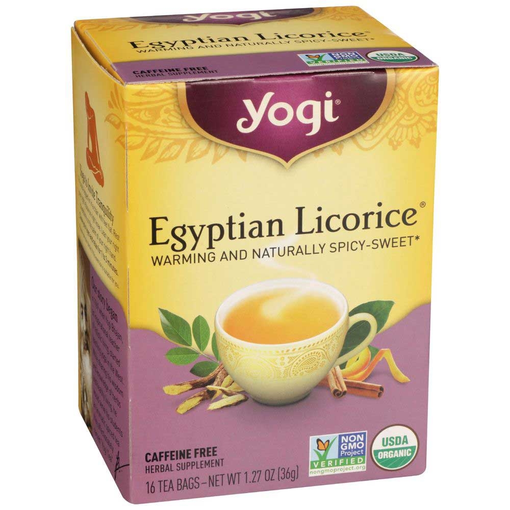 Yogi Organic Egyptian Licorice Tea - 16 tea bags per pack -- 6 packs per case