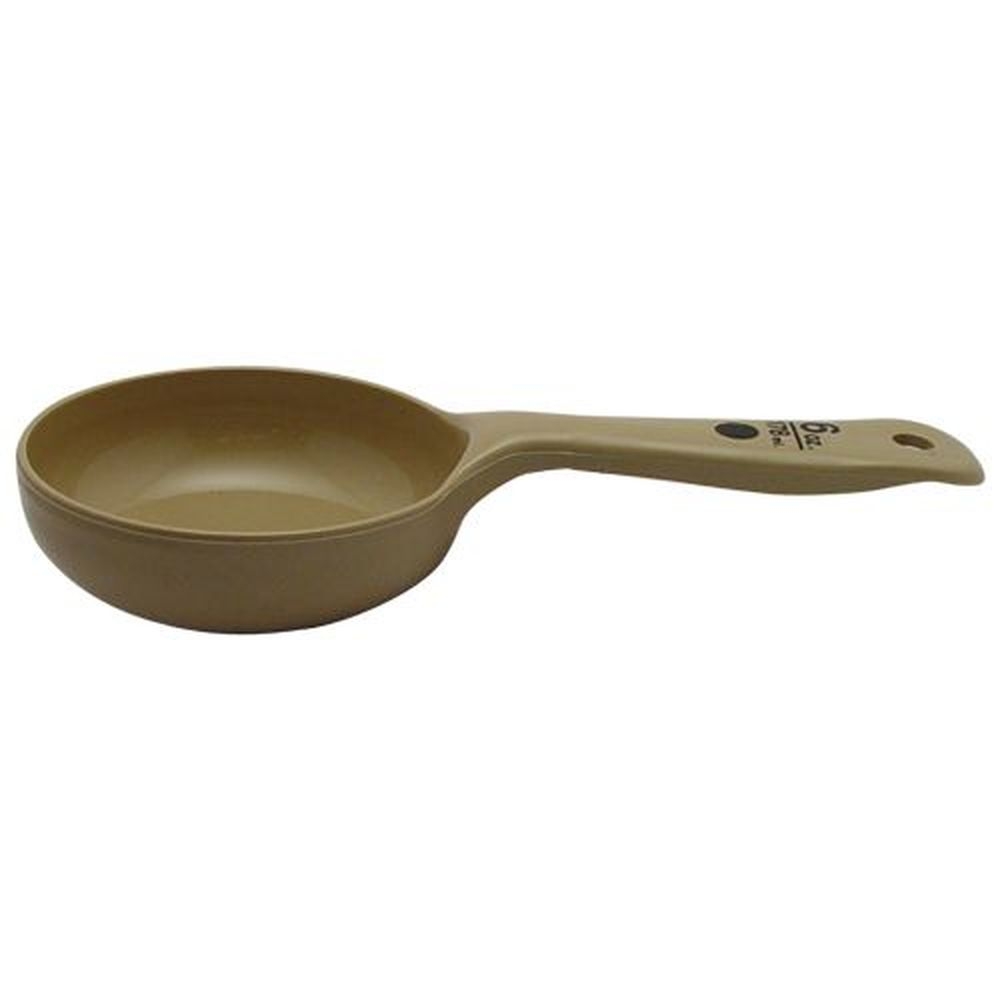 Carlisle 433006 Measure Miser Polycarbonate Beige Solid Short Handle Portion Spoon, 6 Ounce Capacity