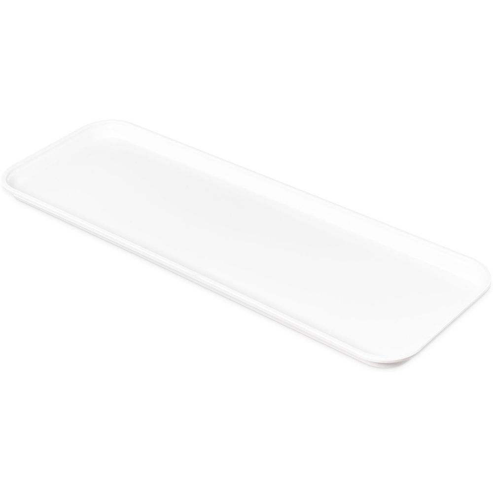 Carlisle 269FMT301 Pearl White Fiberglass Market Tray, 8 3/4 x 25 1/2 x 1 1/8 inch