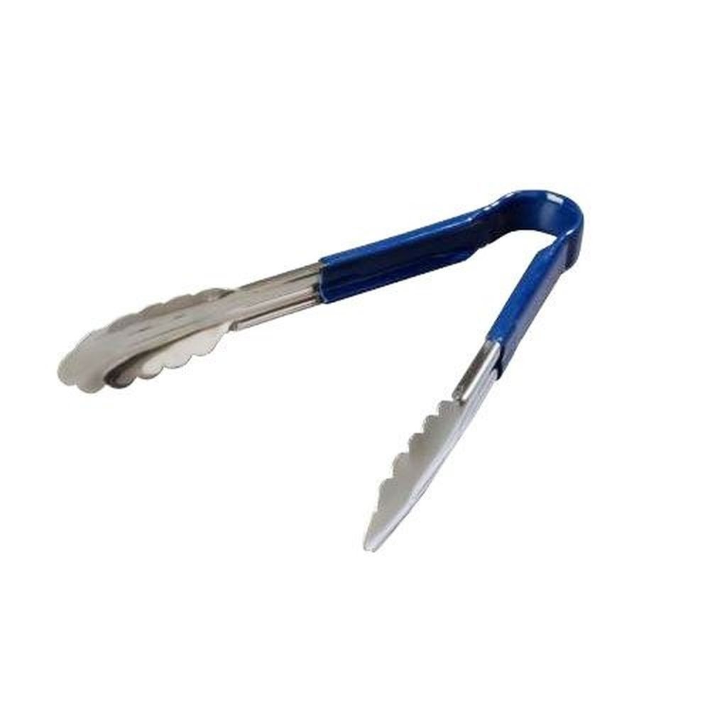 Carlisle 60756014 Dura-Kool Stainless Steel Utility Tong with Blue Vinyl Handle, 9.5 inch Length